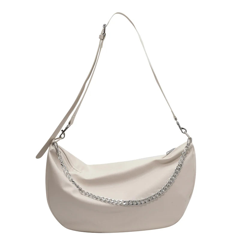 Chain PU Leather Women High Capacity Tote Handbags