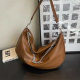 Chain PU Leather Women High Capacity Tote Handbags