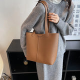Women Shoulder Bags Tote PU Leather High Capacity Casual Multi-funct
