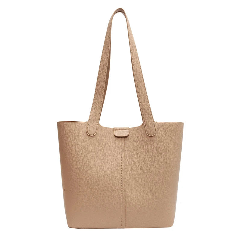 Women Shoulder Bags Tote PU Leather High Capacity Casual Multi-funct