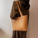 Women Shoulder Bags Tote PU Leather High Capacity Casual Multi-funct
