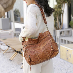 PU Leather Crossbody Shoulder Bags for Girls Women Lady Handbags Big Pockets