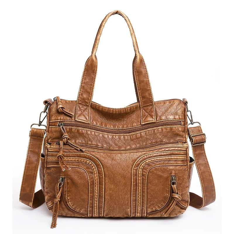 PU Leather Crossbody Shoulder Bags for Girls Women Lady Handbags Big Pockets