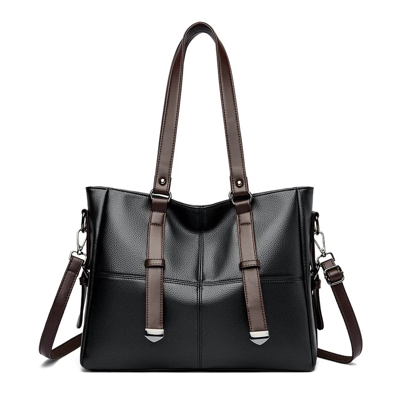 Fashionable PU Leather Tote Women Bags Shoulder Handbags