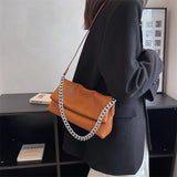 Fashionable Solid Chain Shine Women Bags Party High Capacity Tote Multifunction