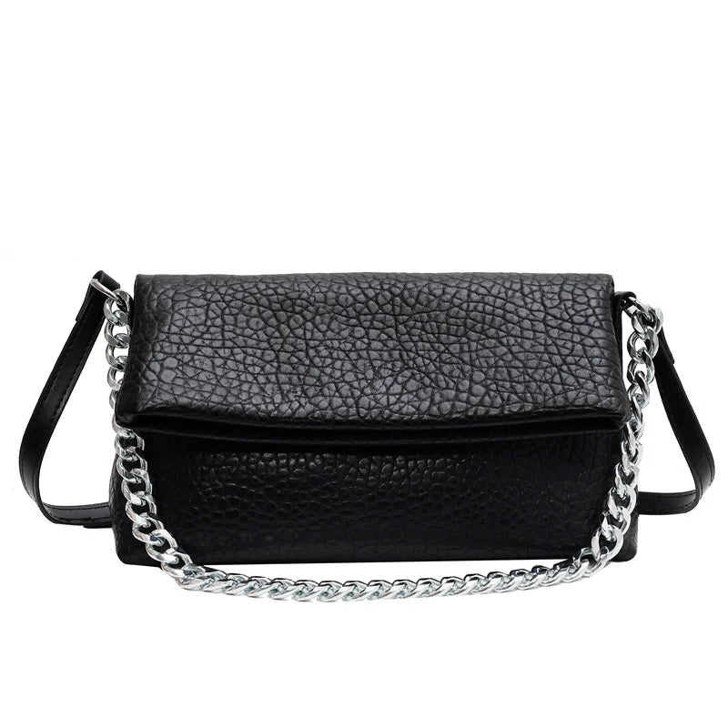 Fashionable Solid Chain Shine Women Bags Party High Capacity Tote Multifunction