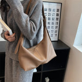 Fashion Women Shoulder Bag Tote PU Leather Large Capacity Shopping