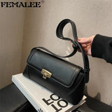 Retro PU Leather Underarm Shoulder Bag Women
