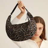 Half Moon Space Padded Shoulder Bag Down Cotton Lady Handbag