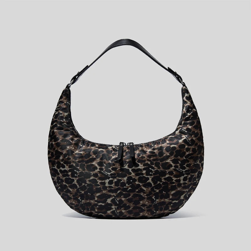 Half Moon Space Padded Shoulder Bag Down Cotton Lady Handbag