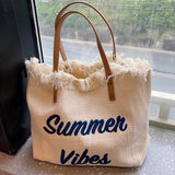Leater Canvas Beach Bag Large Capacity Travel Tote Bags Shoulder Bag