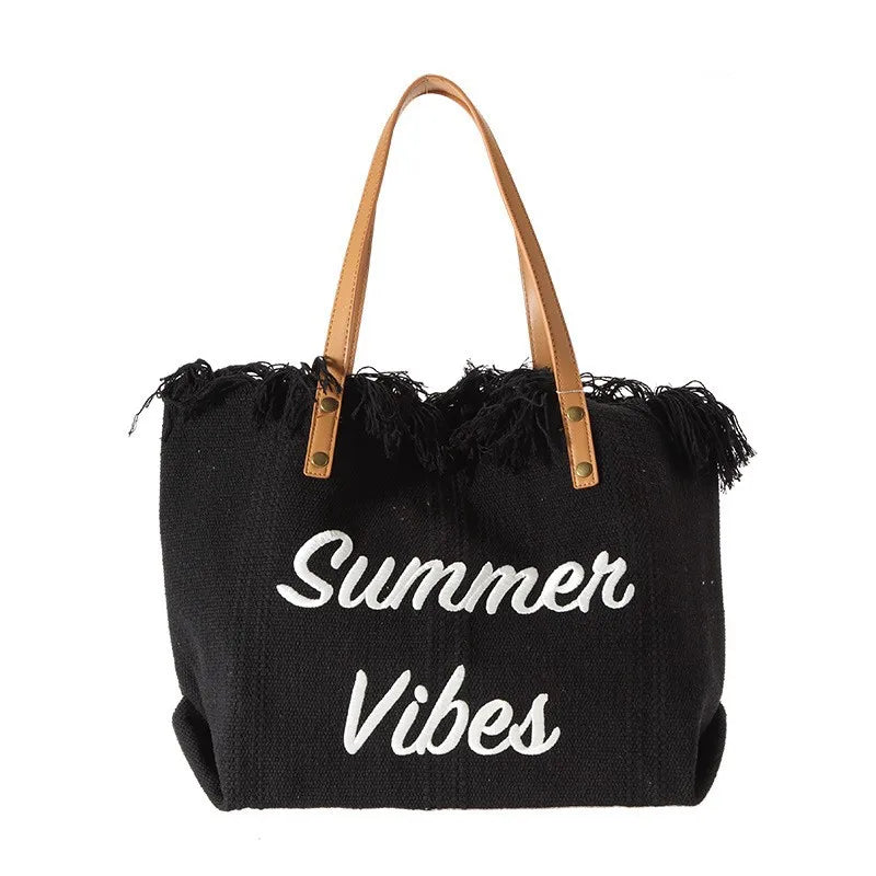 Leater Canvas Beach Bag Large Capacity Travel Tote Bags Shoulder Bag