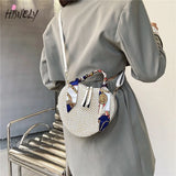 Heart-shaped Straw Bag Vintage Woven Beach Shoulder Bag