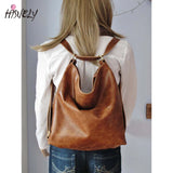 Women's Leather Backpack Travel Bagpack with Large Capacity