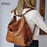 Women's Leather Backpack Travel Bagpack with Large Capacity