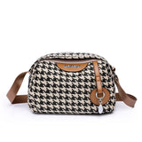 Houndstooth Women Handbags Female Shoulder Bags Lady's Cross Body Casual