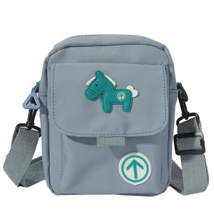 Japanese College Style Messenger Bag Funny Personality Cartoon Running Pony