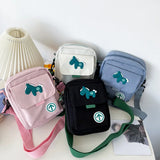 Japanese College Style Messenger Bag Funny Personality Cartoon Running Pony