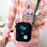 Japanese College Style Messenger Bag Funny Personality Cartoon Running Pony