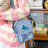 Japanese College Style Messenger Bag Funny Personality Cartoon Running Pony
