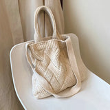 Retro Women's Crossbody Bag Knitted Woven Tote Bag