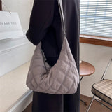 Embroidered Rhombus Down Shoulder Bag for Women