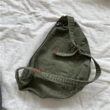 One-Shoulder Dumpling Bag Washed Canvas Women's Bag