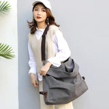 Canvas Foldable Women's Large Capacity Messenger Bag