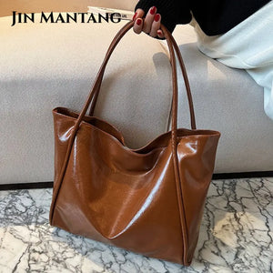 Ladies Retro Large Capacity Shoulder Bag Net Red Commuter Tote Bag