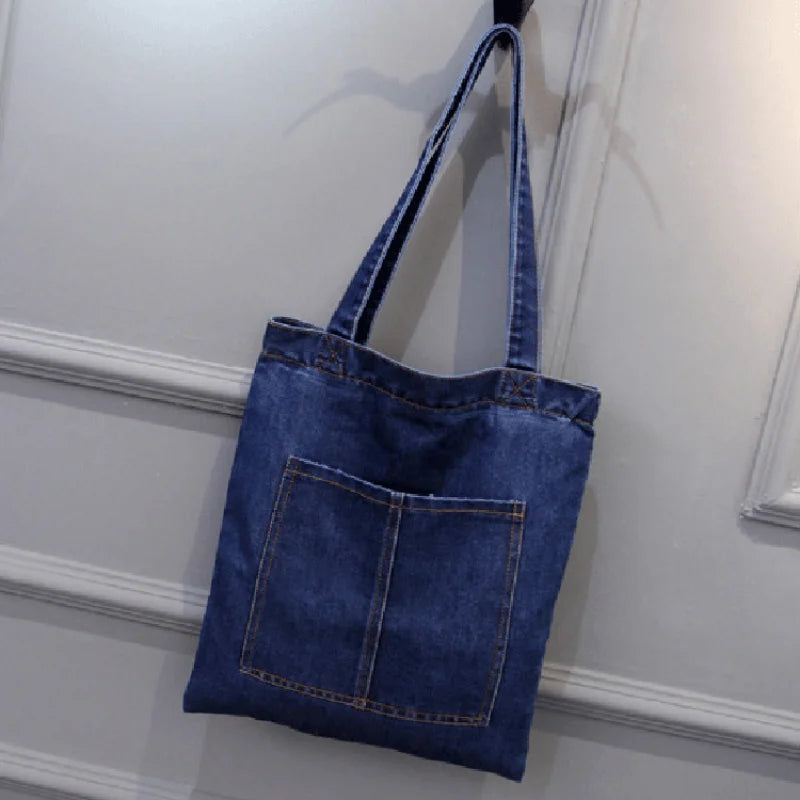Women Shoulder Bags Casual Handbag Street Canvas Denim Shoulder B