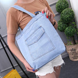 Women Shoulder Bags Casual Handbag Street Canvas Denim Shoulder B