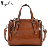 Vintage Leather Handbag High Casual Women Bag Ladies Shoulder Crossbody
