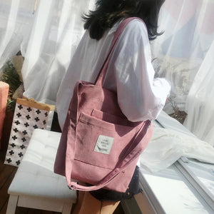 Literary Canvas Bag Women's Shoulder Bags Portable Large Capacity Messenger Bags