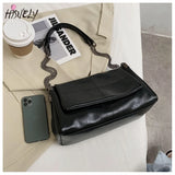 Vintage Leather Shoulder Bag with Thick Chain Tote