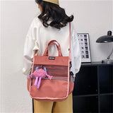 Multifunctional Ladies Student Backpack Solid High Nylon Youth Laptop Backpack