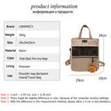 Multifunctional Ladies Student Backpack Solid High Nylon Youth Laptop Backpack