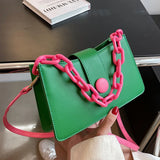 Chain Handbag Small Square Bag High Female Contrast Shoulder Bag