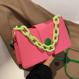 Chain Handbag Small Square Bag High Female Contrast Shoulder Bag