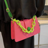 Chain Handbag Small Square Bag High Female Contrast Shoulder Bag