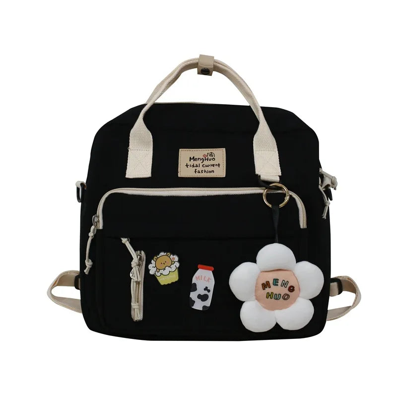Nylon Waterproof Women Backpack Large Capacity School Bag