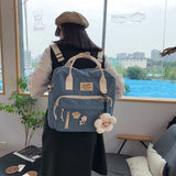 Nylon Waterproof Women Backpack Large Capacity School Bag