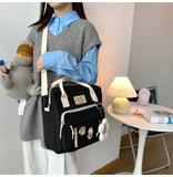 Nylon Waterproof Women Backpack Large Capacity School Bag