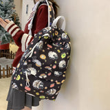 Nylon Women's Backpack Teenagers Girl Cartoons School Bag Female Travel Rucksack