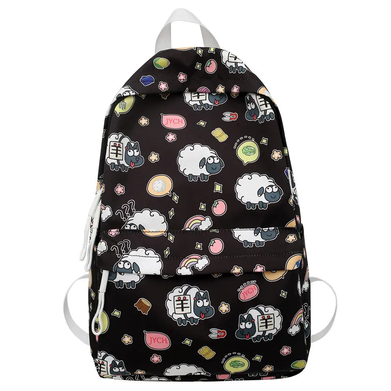 Nylon Women's Backpack Teenagers Girl Cartoons School Bag Female Travel Rucksack