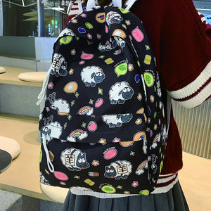 Nylon Women's Backpack Teenagers Girl Cartoons School Bag Female Travel Rucksack