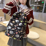 Nylon Women's Backpack Teenagers Girl Cartoons School Bag Female Travel Rucksack