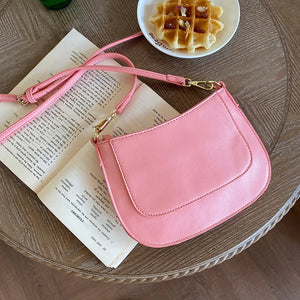 Cherry Pink Pebbled Cross-body Bag for Women