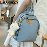 Panelled Women's Nylon Backpack Small Student Bag