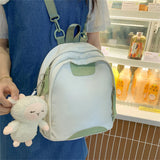 Panelled Women's Nylon Backpack Small Student Bag