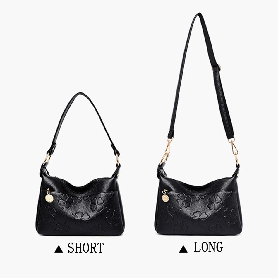 Vintage Crossbody Bag Soft Leather Messenger Handbag Women's Shoulder Purse